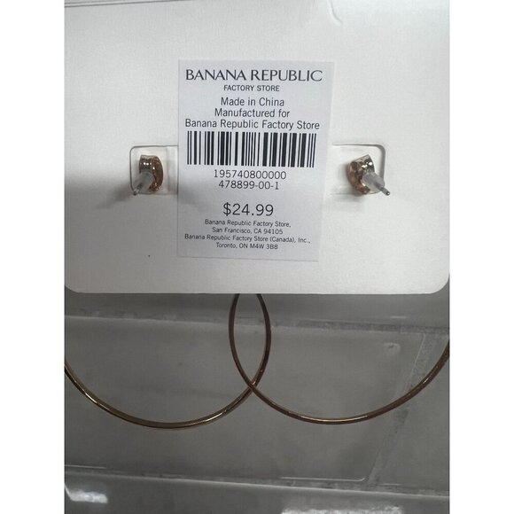 Banana Republic Gold-Tone Hoop Earrings XOXO NEW‎ - Picture 2 of 2